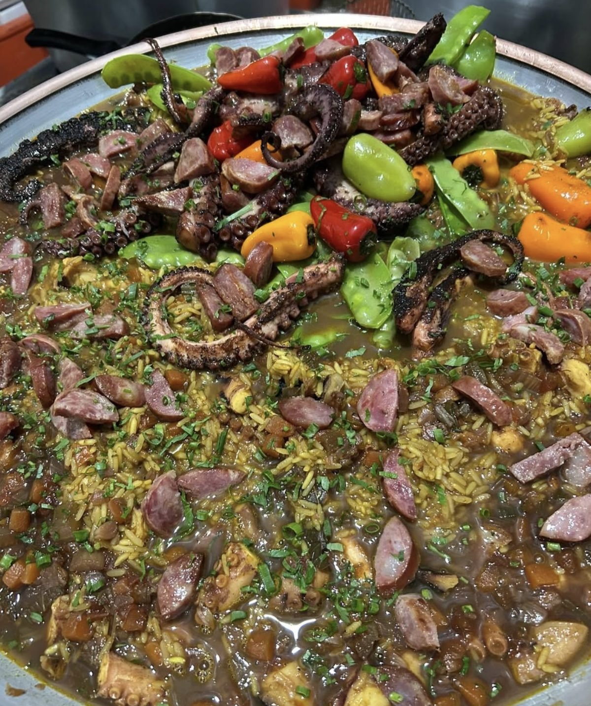 Arroz de polvo e linguiça